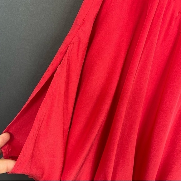 Ted Baker London Blouse Top Sz 2 US 6 Silk Red - Picture 7 of 9